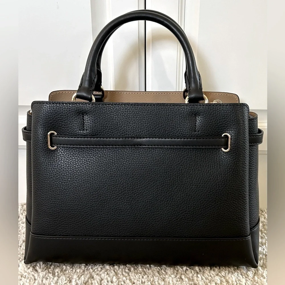 Michael Kors Reed Center Zip Belted Leather Satchel